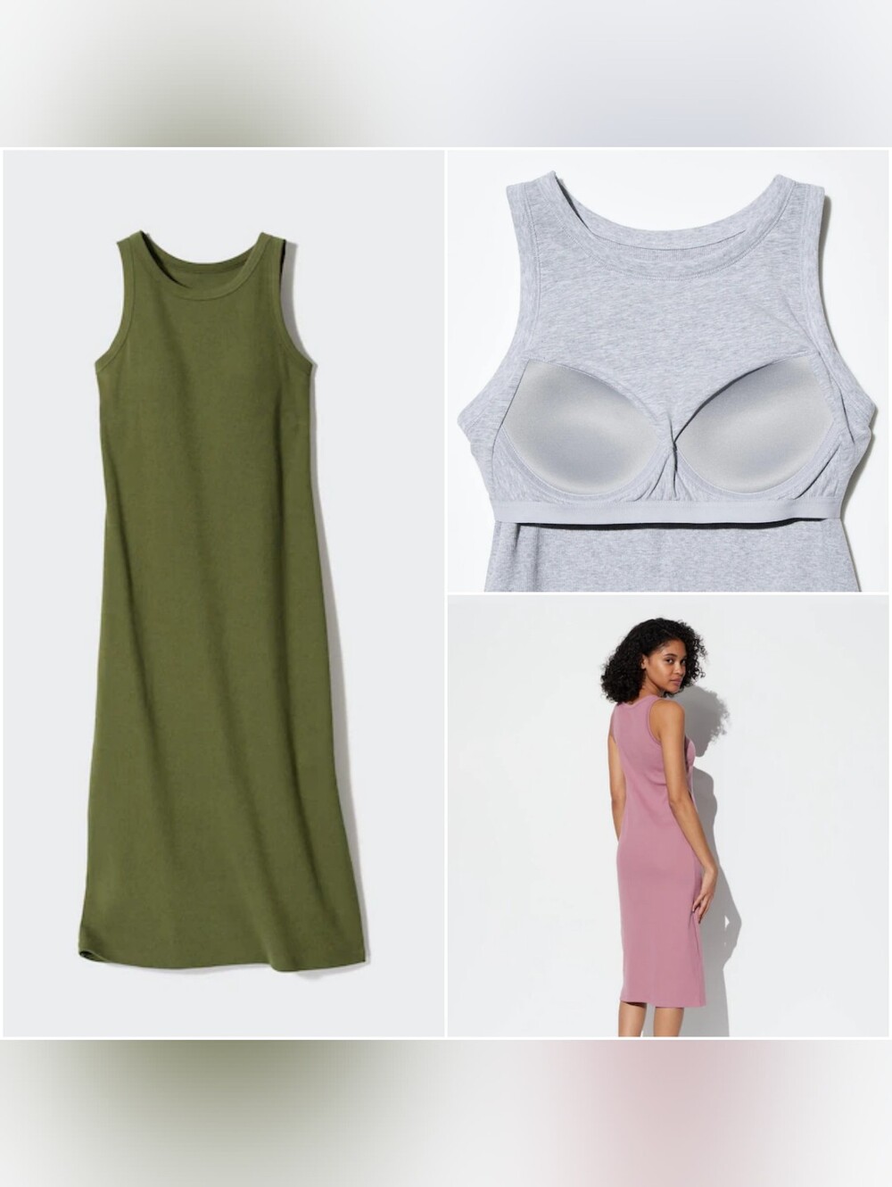 🫒 Uniqlo Ribbed Sleeveless Bra Dress